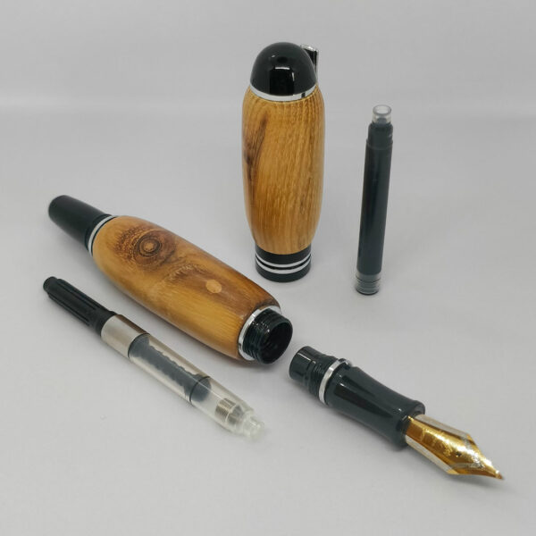 Stylo plume en bois d’ACACIA Argenté fait main par Howood