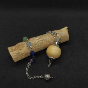 Pendule de radiesthésie Howood en bois de buis et métal fais main bois noble artisanat local en tournage sur bois à Royan pour soin et géobiologie