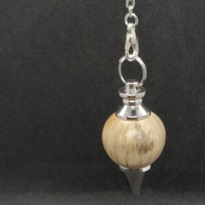 Pendule de radiesthésie en chêne liège et métal