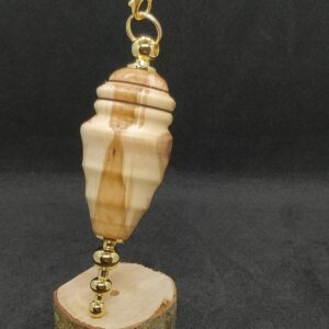 Pendule de radiesthésie fait main en métal et bois d'if howood pour soin énergétique 