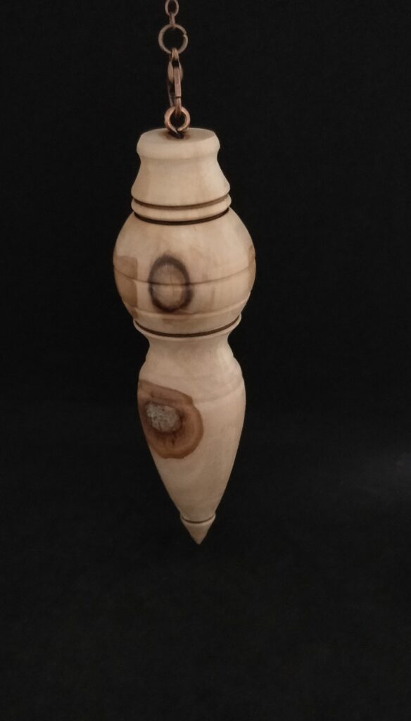 Pendule de radiesthésie en bois d'olivier artisanat howood fait main France pour soins énergétique, géobiologie