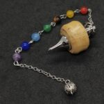 Pendule broche de radiesthésie fait main métal et bois de buis howood