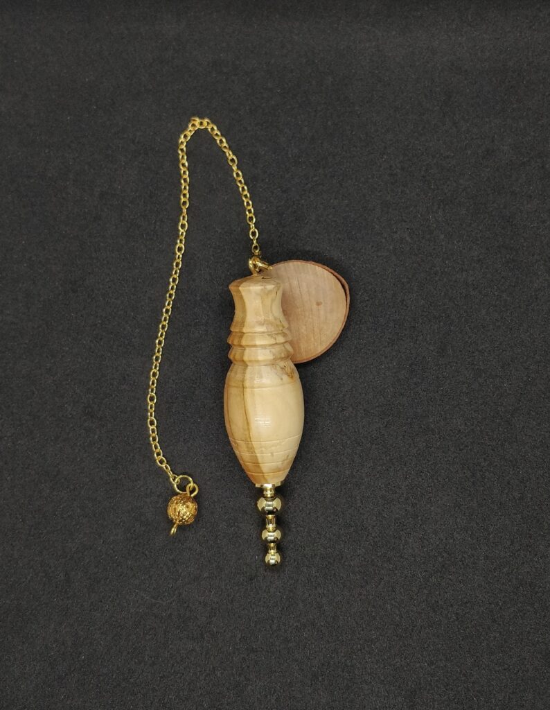 Pendule de radiesthésie moderne howood en pommier et métal