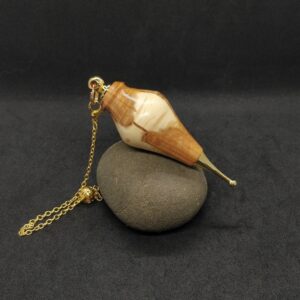 Pendule de radiesthésie en bois d'IF et métal